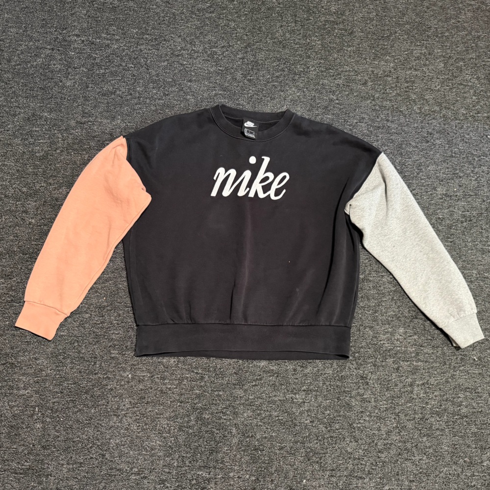 Nike Women's Colorblock Sweater - Black, Gray, and Pink